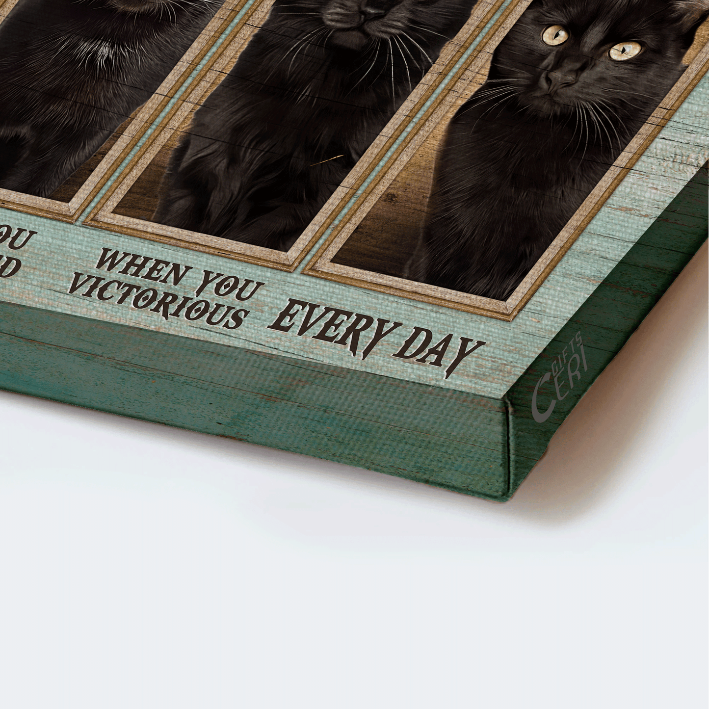 Black cat Landscape Canvas- Black cat painting- Gift for cat lover- Be awesome everyday - Landscape Canvas Prints, Wall Art