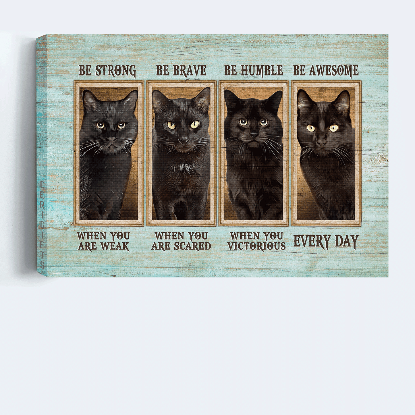 Black cat Landscape Canvas- Black cat painting- Gift for cat lover- Be awesome everyday - Landscape Canvas Prints, Wall Art