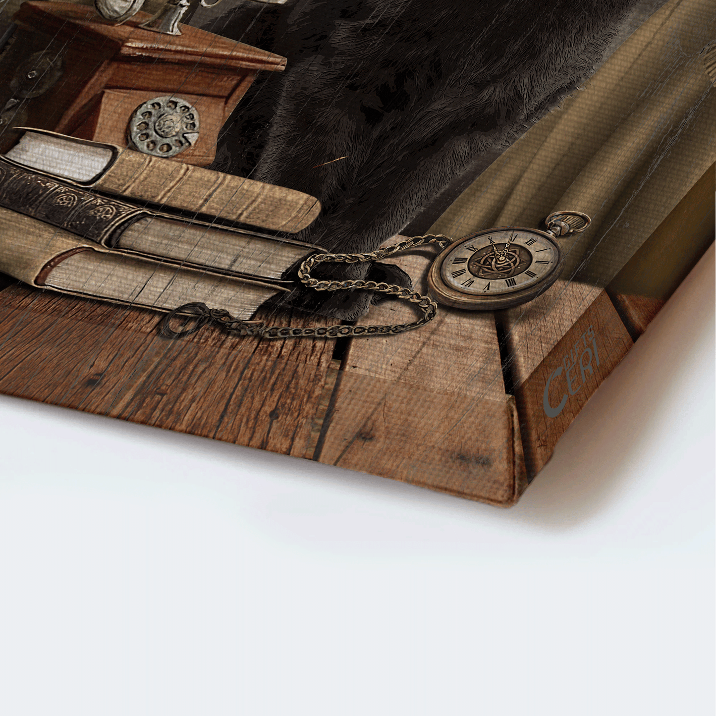 Black cat Portrait Canvas- Black cat, Telephone, Clock, Books - Gift for Cat lover- Today I choose Joy - Portrait Canvas Prints, Wall Art