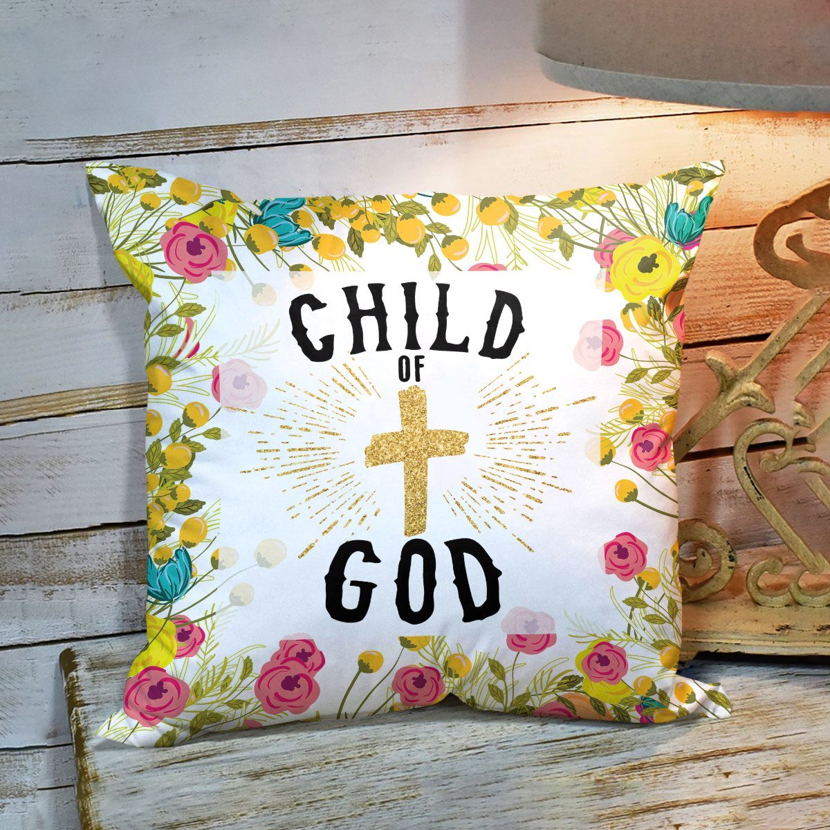 Bible Verse Pillow - Scripture Pillow - God Pillow - Beautiful Flower Pillow - Child Of God