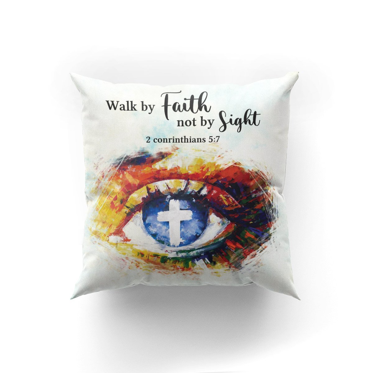 Bible Verse Pillow - Scripture Pillow - God Pillow - Unique Christian Pillow- Walk By Faith