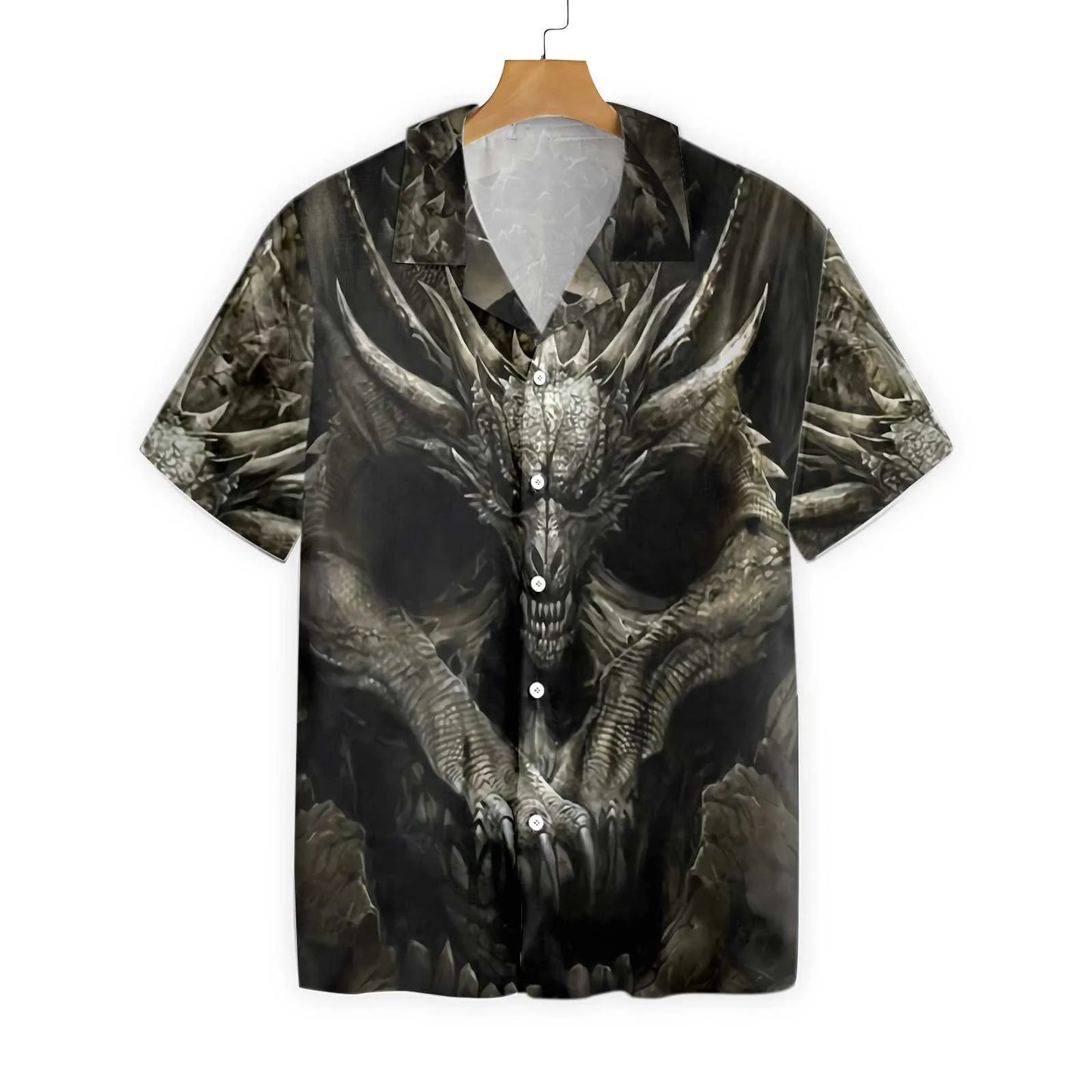 Skull Dragon Hawaiian Shirt, Dragon Aloha Shirt For Men, Perfect Gift For Dragon Lovers, Friends, Husband, Boyfriend, Family
