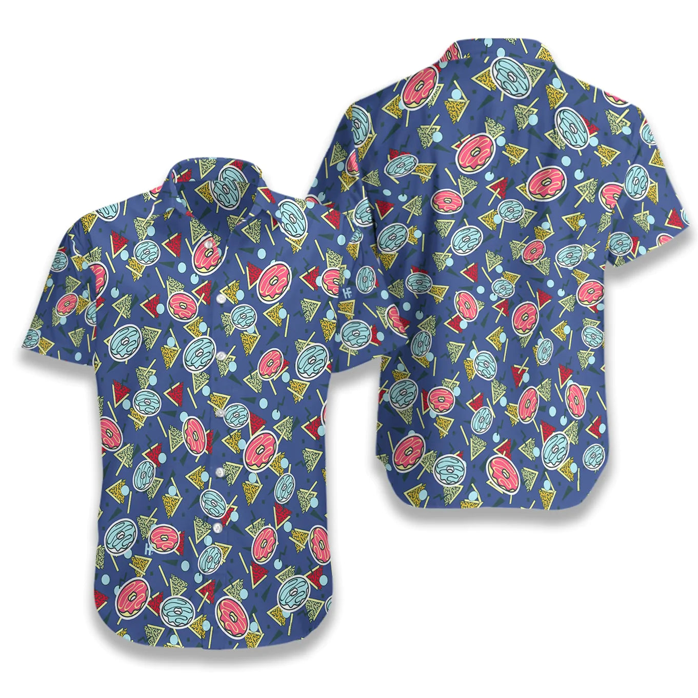 Abstract Geometric Donut Seamless Pattern Hawaiian Shirt, Abstract Aloha Shirt For Men Women, Perfect Gift For Friends, Husband, Boyfriend, Family