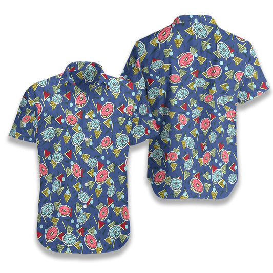 Abstract Geometric Donut Seamless Pattern Hawaiian Shirt, Abstract Aloha Shirt For Men Women, Perfect Gift For Friends, Husband, Boyfriend, Family