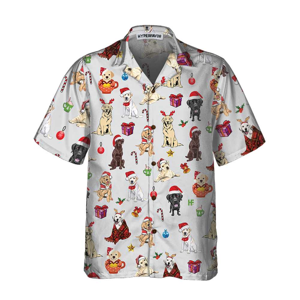 Adorable Labrador Retriever For Christmas Hawaiian Shirt, Funny Labrador Pattern Aloha Shirt, Best Christmas Gift For Labrador Retriever Lovers, Dog Lovers