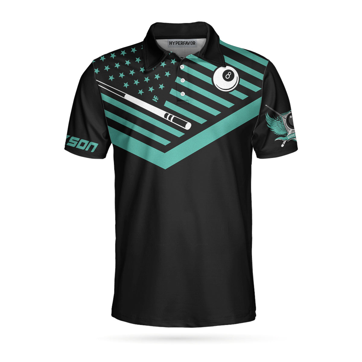 Billiards Custom Men Polo Shirt, Aim Shoot Swear Repeat Billiards Custom Polo Shirt, Customized American Flag Billiards Shirt For Billiards Lovers