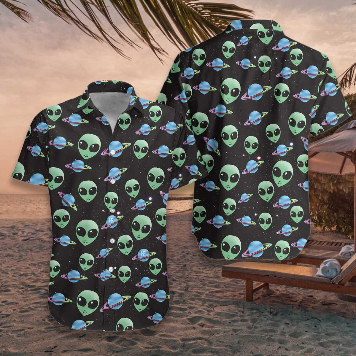 Alien Planet Hawaiian Shirt, Sky Galaxy Aloha Shirt For Men And Women, Perfect Gift For Friends, Husband, Boyfriend, Wife, Girlfriend, Family