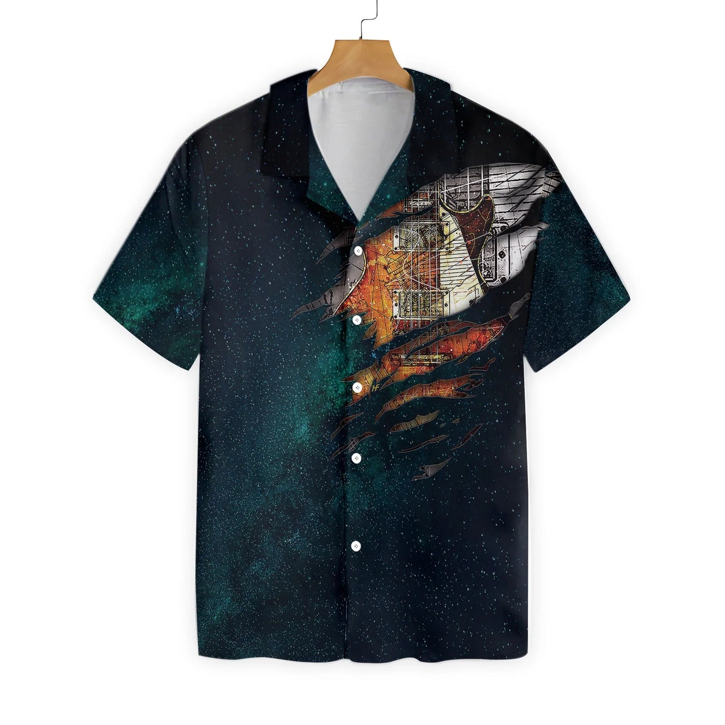 Guitar Night Sky Hawaiian Shirt, All I Need Today Is A Little Bit Of Guitar Aloha Shirt For Men And Women, Perfect Gift For Friends, Husband, Boyfriend, Family, Wife, Girlfriend