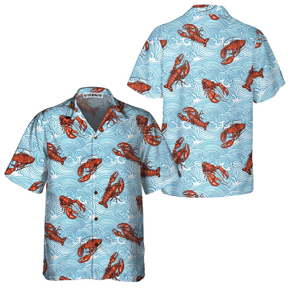 Lobster Hawaiian Shirt, Unique Lobster Print Aloha Shirt For Men And Women, Best Gift For Lobster Lovers