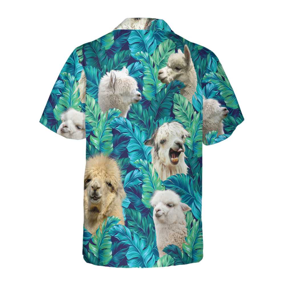 Funny Alpaca Tropical Hawaiian Shirt, Alpaca Aloha Shirt For Men And Women, Best Gift For Alpaca Lovers, Friends, Family