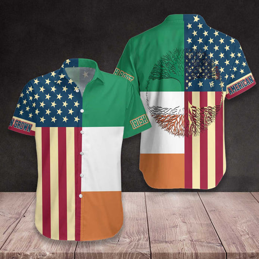 America And Ireland Hawaiian Shirt, America Flag Ireland Flag Aloha Shirt For Men & Women, Best Gift For Husband, Wife, Boyfriend, Girlfriend, Friend, Family