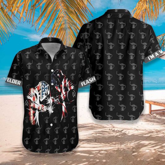 American Flag Welder Hawaiian Shirt, I'm A Welder Aloha Shirt For Men & Women, Best Gift For Welder