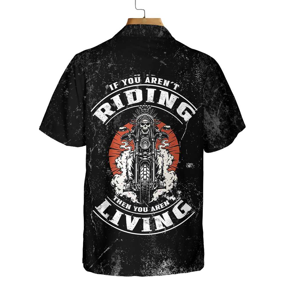 Personalized Riding Skull Native American Hawaiian Shirt, American Motorcycle Indian For Old Biker Custom Aloha Shirt, Best Gift For Husband, Wife, Boyfriend, Girlfriend