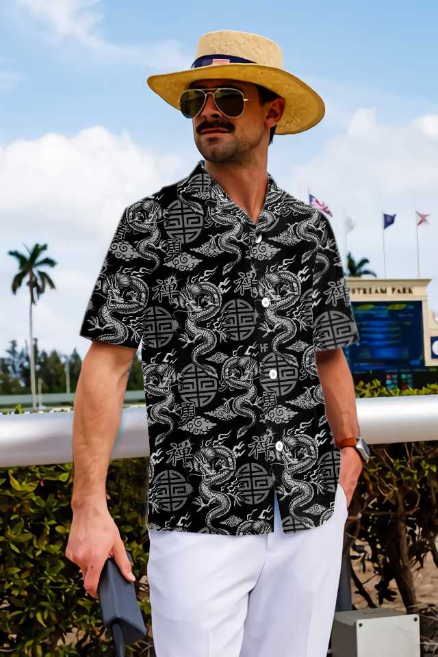 Asian Dragon Hawaiian Shirt, Dragon Aloha Shirt For Men & Women, Best Gift For Dragon Lovers, Summer, Husband, Wife, Boyfriend, Girlfriend
