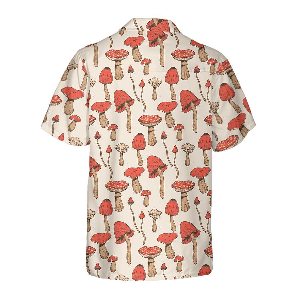 Autumn Mushrooms Hawaiian Shirt, Mushtroom Aloha Shirts for Men And Women, Best Gift For Mushrooms Lovers, Husband, Wife, Boyfriend, Girlfriend