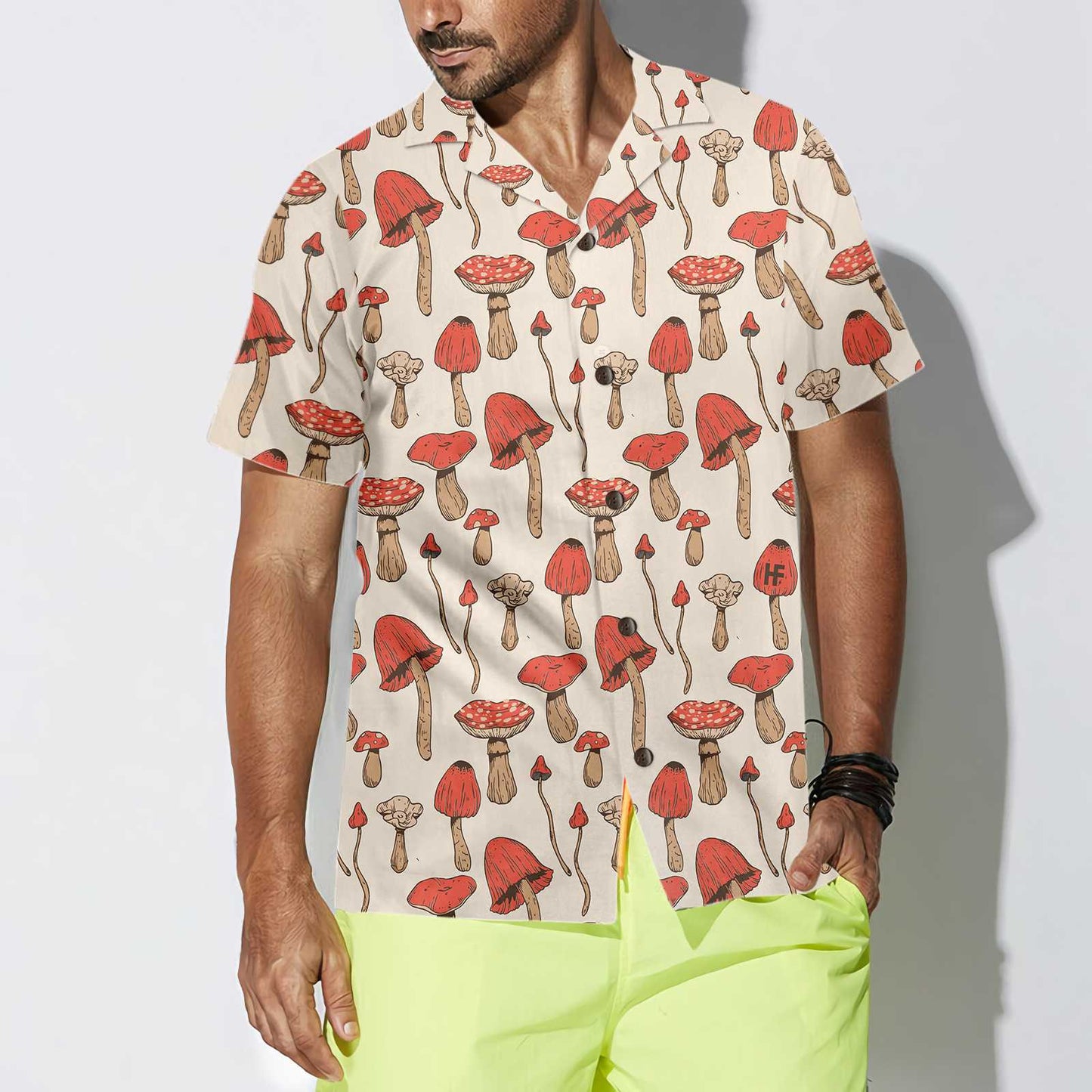 Autumn Mushrooms Hawaiian Shirt, Mushtroom Aloha Shirts for Men And Women, Best Gift For Mushrooms Lovers, Husband, Wife, Boyfriend, Girlfriend
