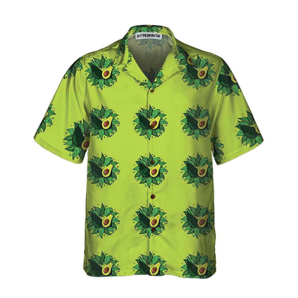 Avocado On Light Green Hawaiian Shirt, Funny Avocado Aloha Shirt, Short Sleeve Avocado Print Shirt, Best Gift For Avocado Lovers, Husband, Wife, Boyfriend, Girlfriend