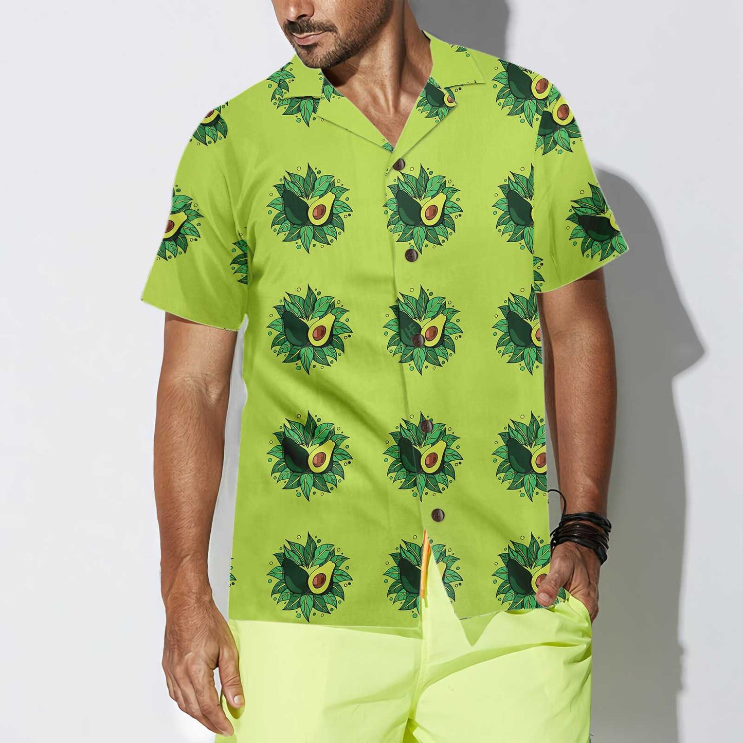 Avocado On Light Green Hawaiian Shirt, Funny Avocado Aloha Shirt, Short Sleeve Avocado Print Shirt, Best Gift For Avocado Lovers, Husband, Wife, Boyfriend, Girlfriend