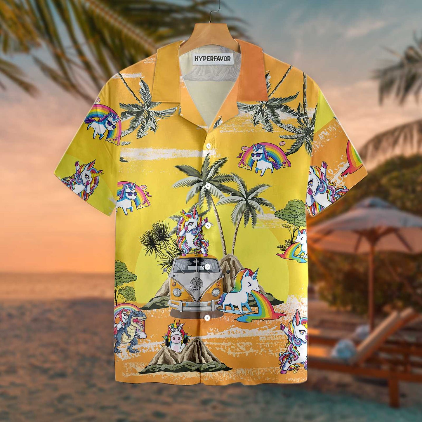 Baby Unicorn Summer Time Hawaiian Shirt, Stylish Unicorn Yellow Aloha Shirts for Men And Women, Best Gift For Unicorn Lovers, Husband, Wife, Boyfriend, Girlfriend