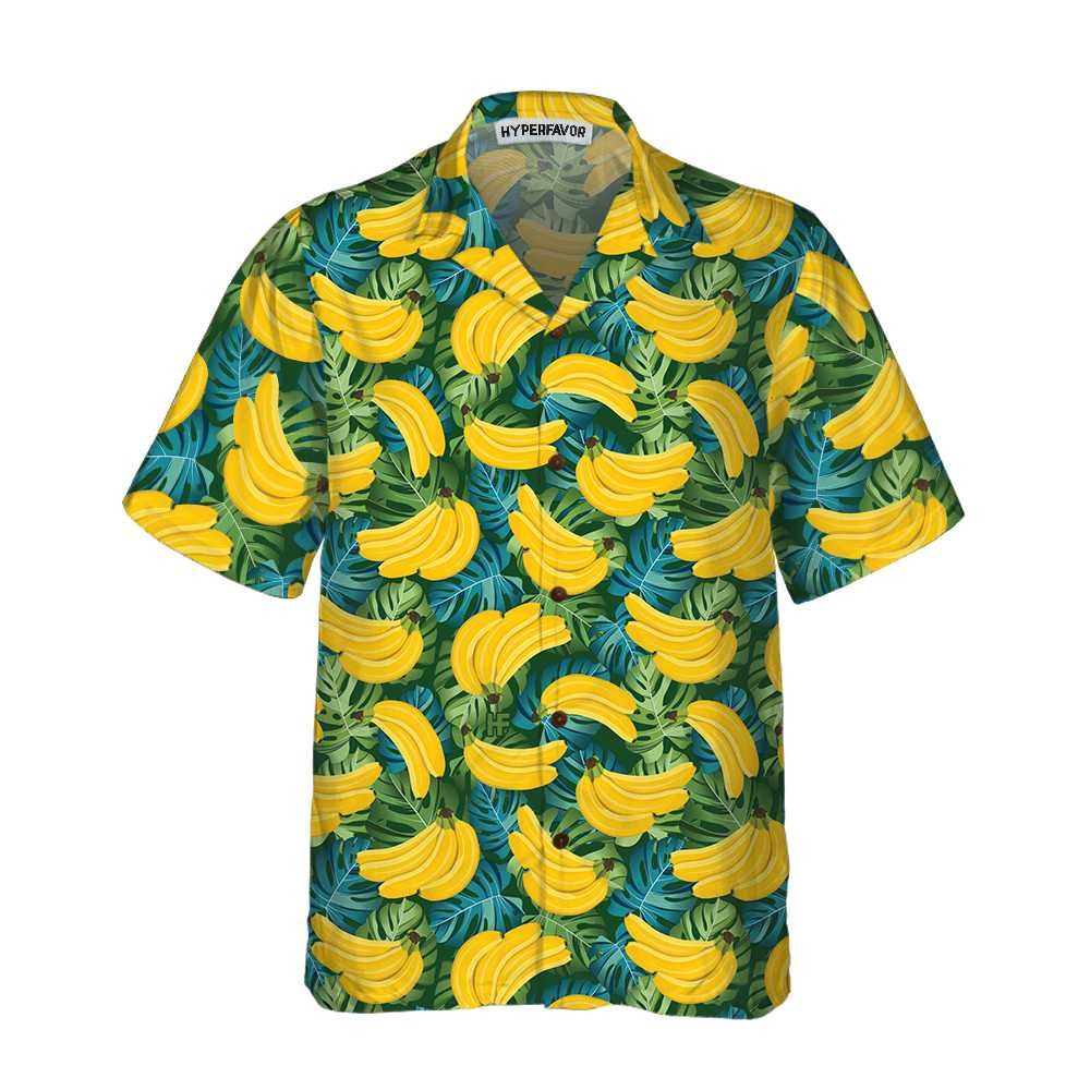 Banana Tropical Pattern Hawaiian Shirt, Funny Banana Aloha Beach Shirt Floral Summer For Adults, Best Gift For Summer, Husband, Boyfriend, Wife, Girlfriend