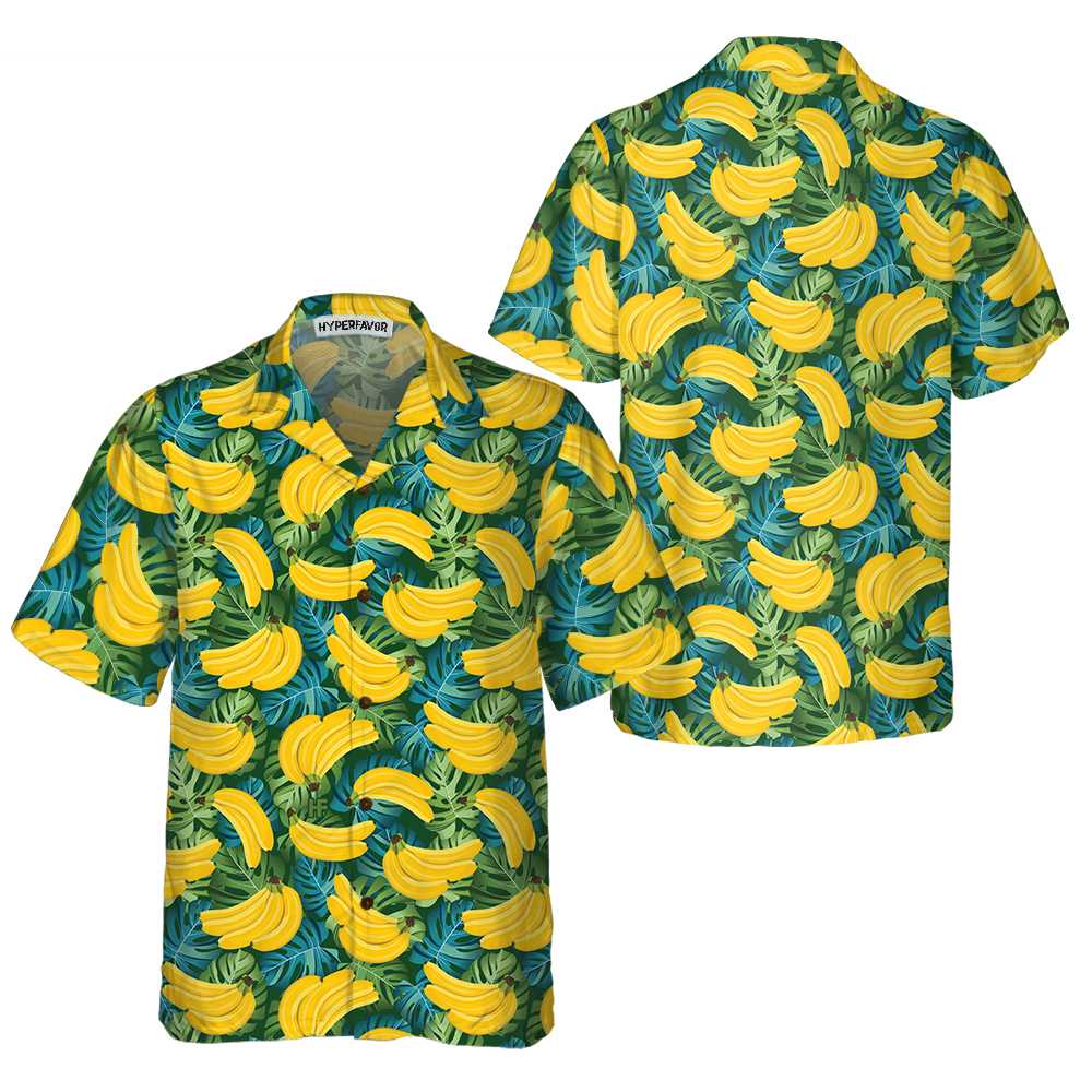 Banana Tropical Pattern Hawaiian Shirt, Funny Banana Aloha Beach Shirt Floral Summer For Adults, Best Gift For Summer, Husband, Boyfriend, Wife, Girlfriend
