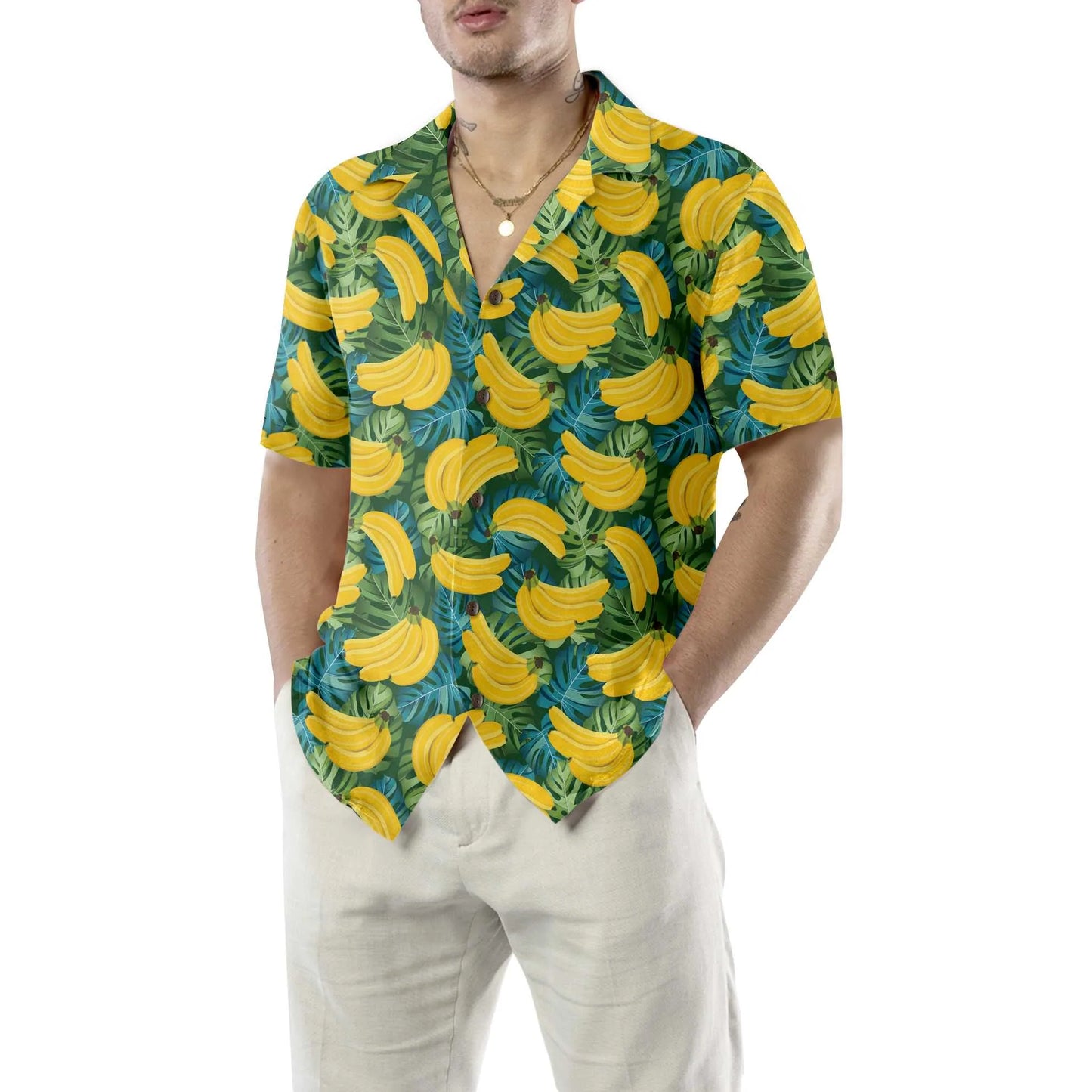 Banana Tropical Pattern Hawaiian Shirt, Funny Banana Aloha Beach Shirt Floral Summer For Adults, Best Gift For Summer, Husband, Boyfriend, Wife, Girlfriend