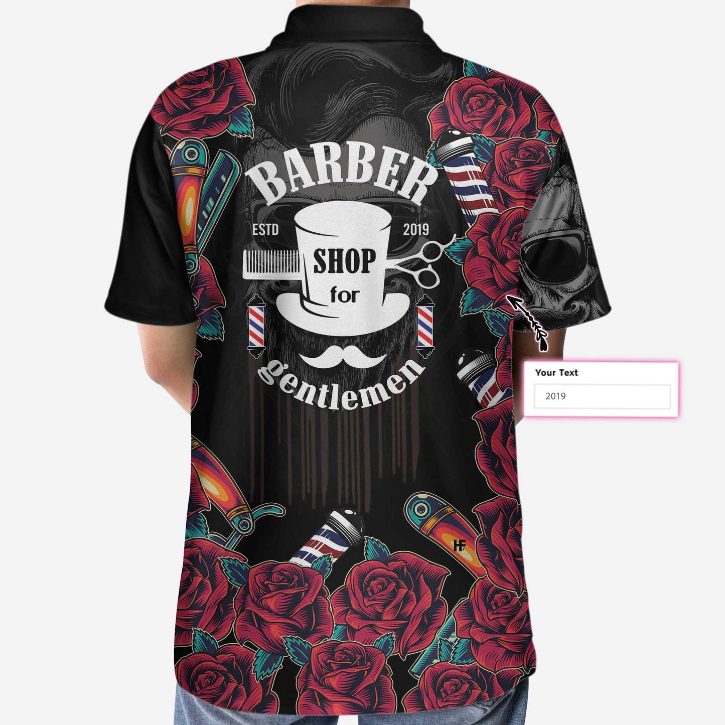 Barber Shop For Gentleman Custom Men Polo Shirt, Skull Barber Men Polo Shirt, Personalized Gift For Hairdressers