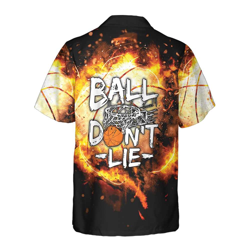 Baseball Ball Don't Lie Hawaiian Shirt, Red Flame Baseball Aloha Shirt Summer For Baseball Players, Best Baseball Gift Shirt