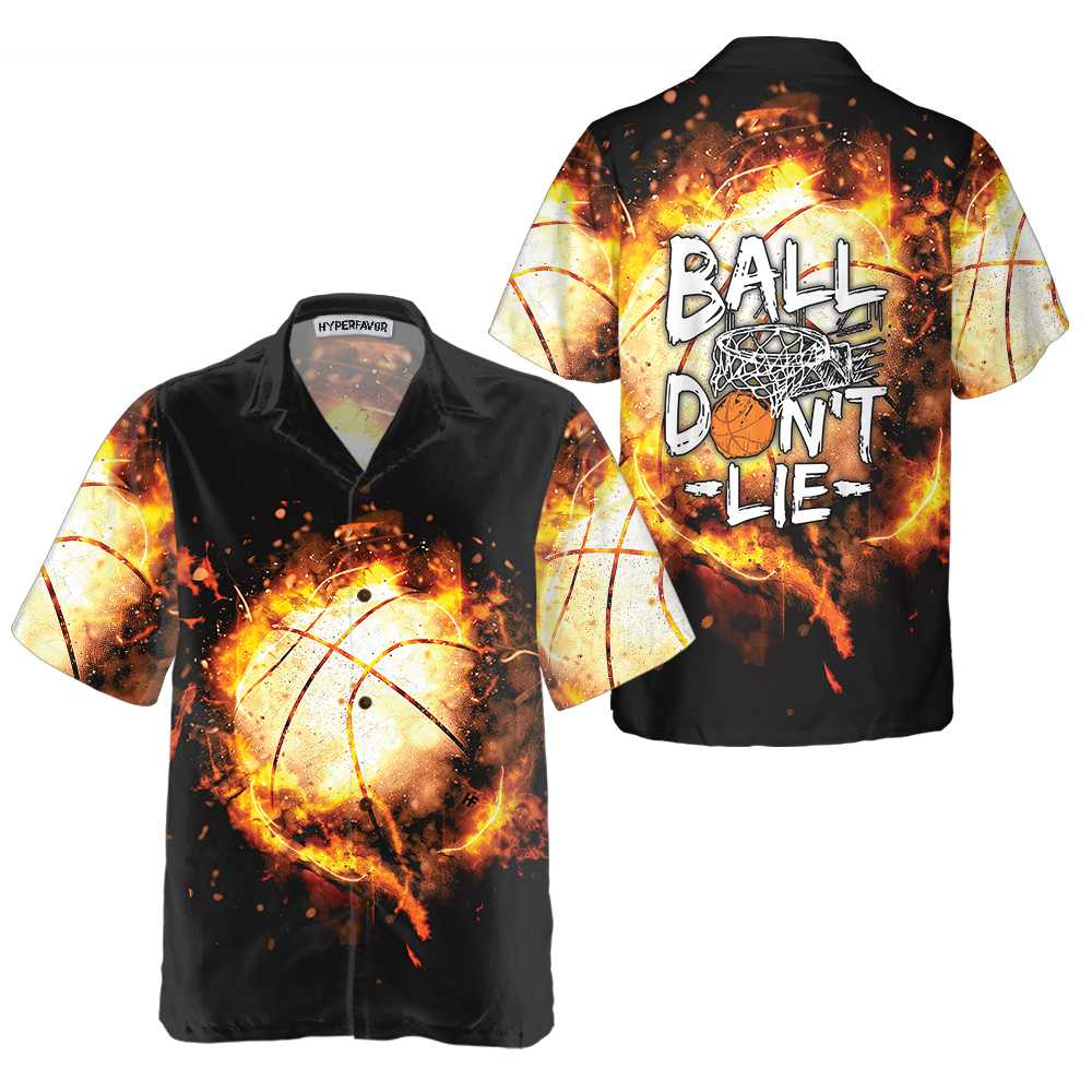 Baseball Ball Don't Lie Hawaiian Shirt, Red Flame Baseball Aloha Shirt Summer For Baseball Players, Best Baseball Gift Shirt