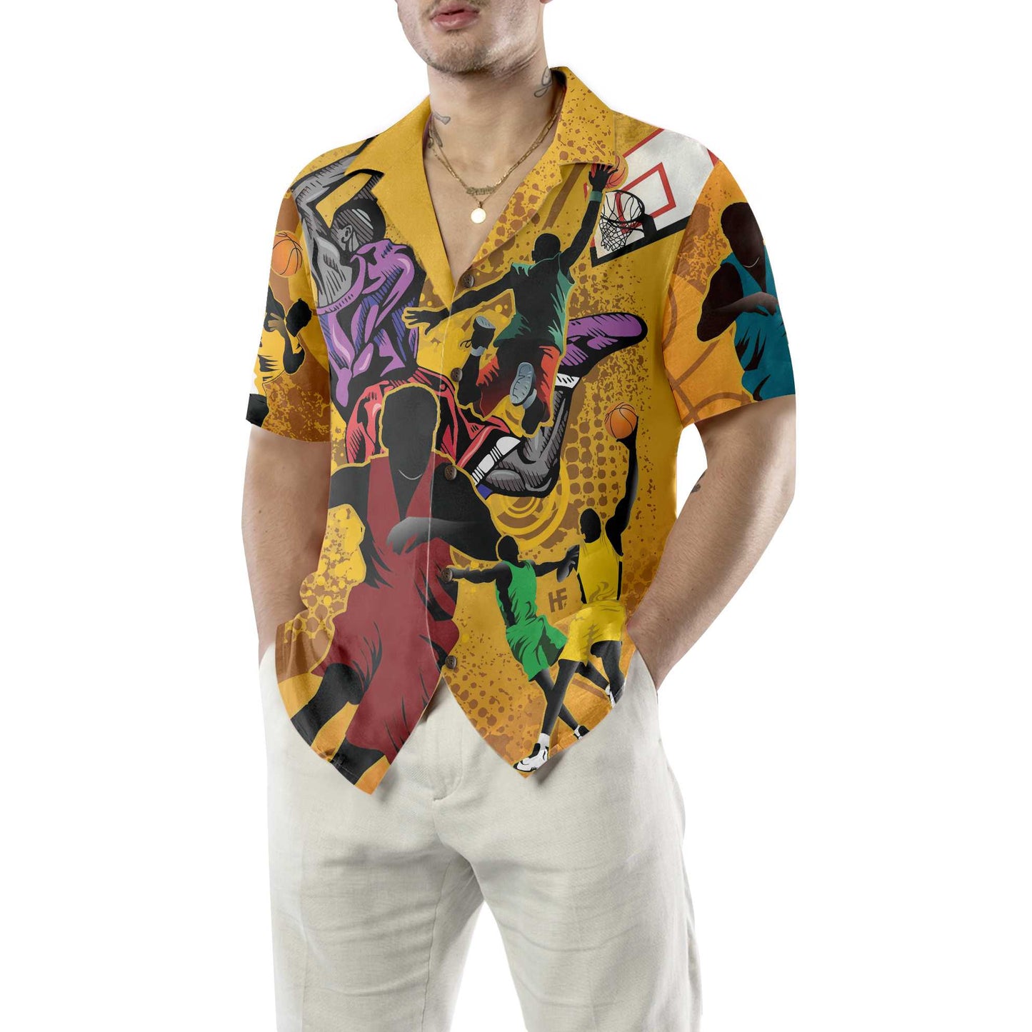 Basketball Players Hawaiian Shirt, Button Up Basketball Shirt For Men & Women, Cool Basketball Gift, Best Gift For Basketball Player, Friend, Family