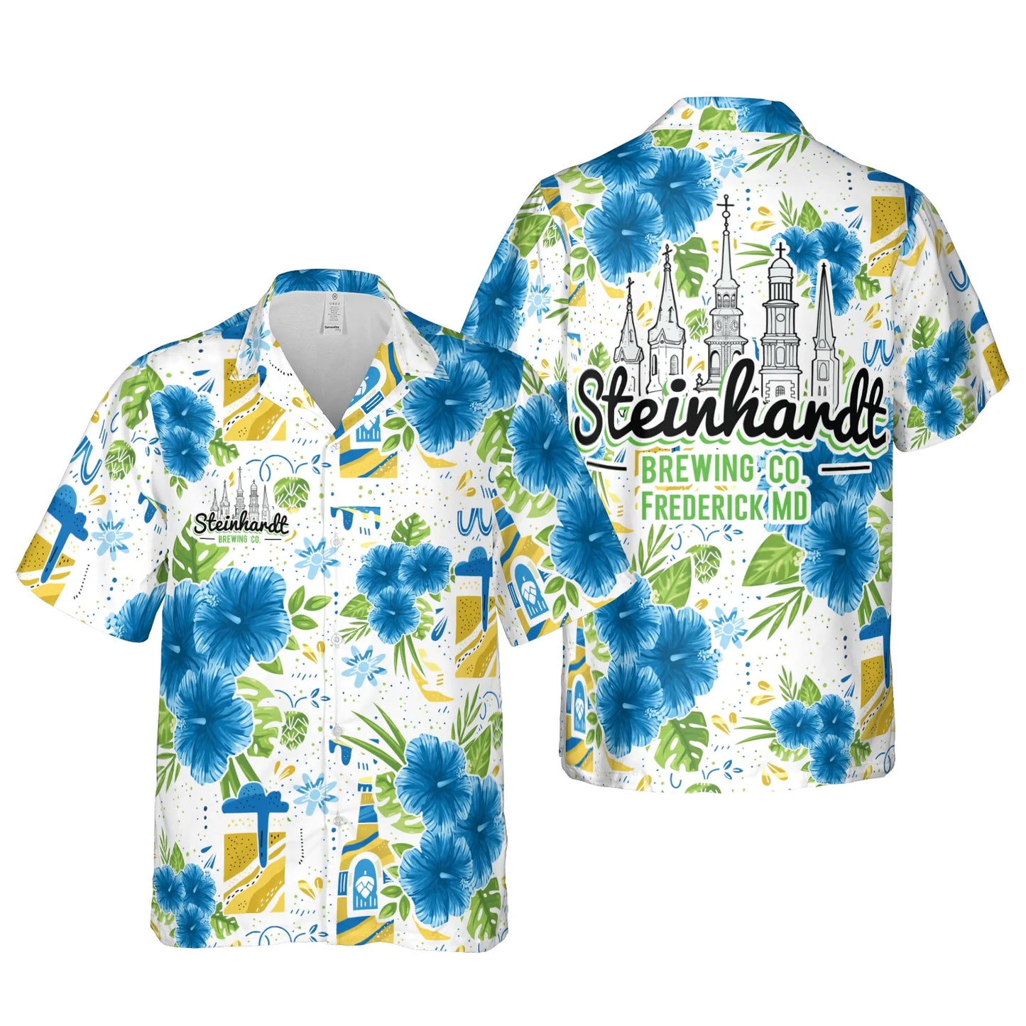 Beer With Tropical Flower Pattern Hawaiian Shirt, Beer Yellow Tropical Summer Leaves Aloha Shirt For Men And Women, Perfect Gift For Beer Lovers, Friends, Husband, Boyfriend, Family