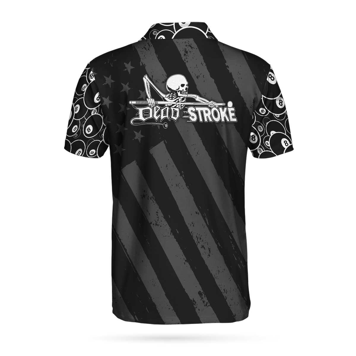 Men Polo Shirt - Billiards Dead Stroke Custom Polo Shirt - Personalized Black Billiards Shirt For Men, Cool Custom Billiards Team Shirt