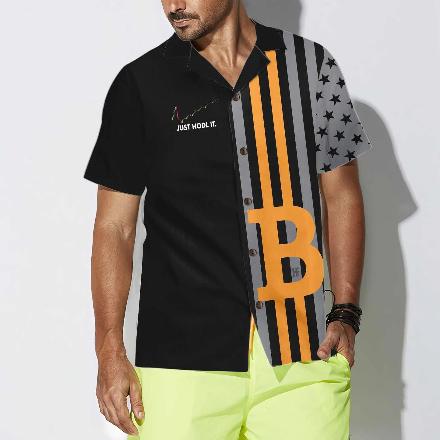 Bitcoin Just Hold It Hawaiian Shirt, Bitcoin Aloha Shirt For Men - Perfect Gift For Bitcoin Lovers, Family, Friends, Husband, Boyfriend