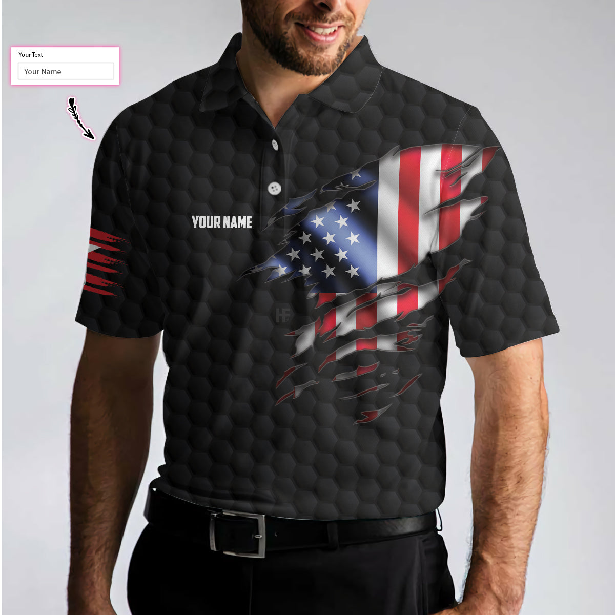 Men Polo Shirt - Black American Flag Bowling Custom Polo Shirt, Personalized American Flag Bowling Shirt For Bowling Fans