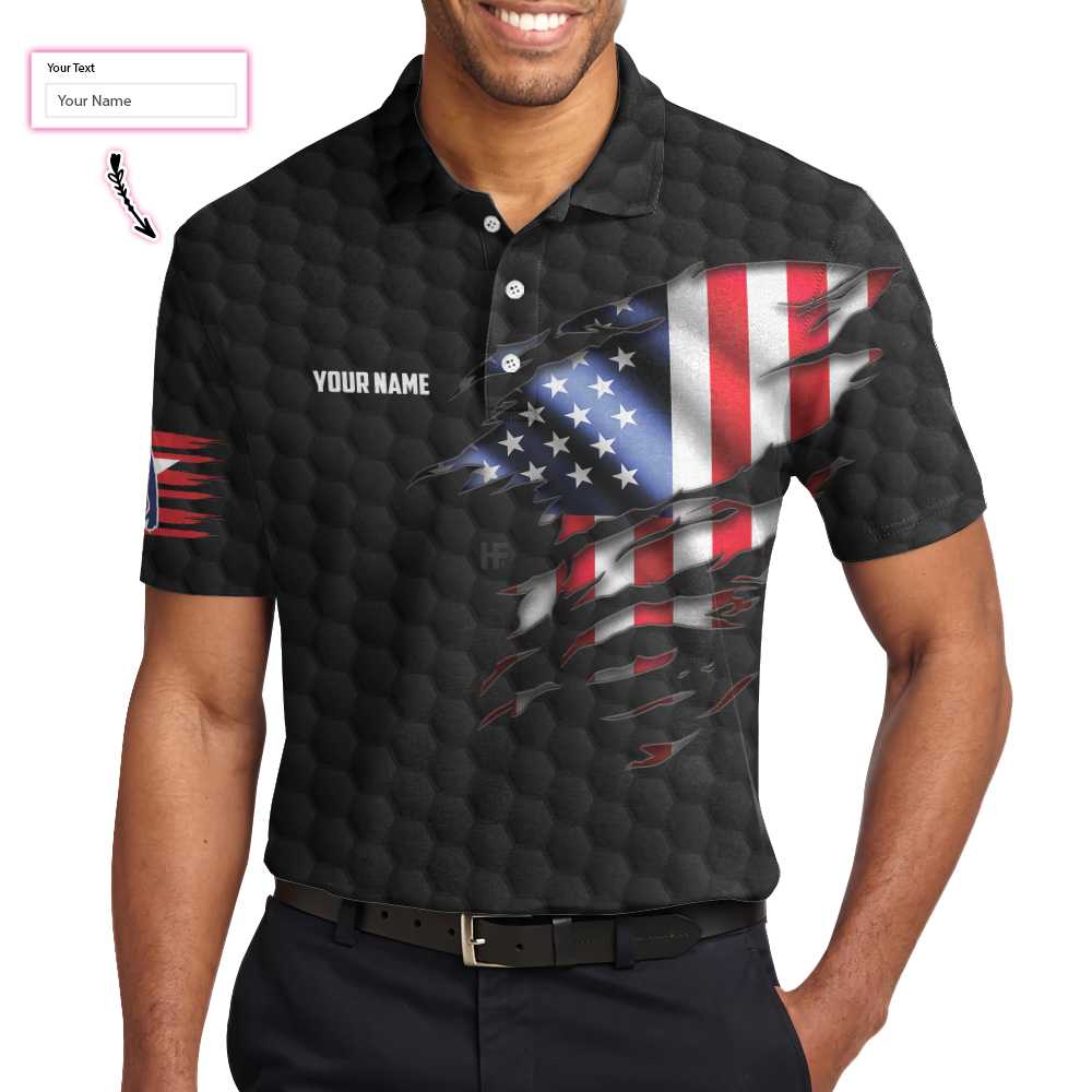 Men Polo Shirt - Black American Flag Bowling Custom Polo Shirt, Personalized American Flag Bowling Shirt For Bowling Fans