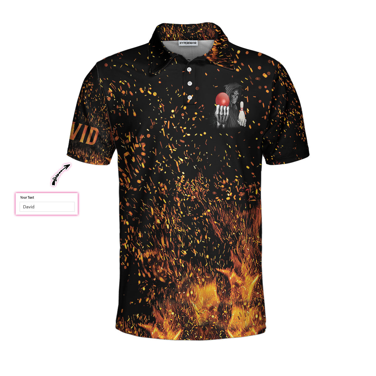 Men Polo Shirt - Bowling Beast Custom Polo Shirt, Flame Pattern Bowling Shirt For Men, Personalized Bowling Gift Idea - Best Polo Shirt For Men
