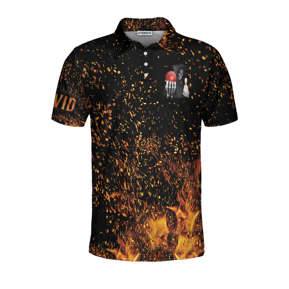 Men Polo Shirt - Bowling Beast Custom Polo Shirt, Flame Pattern Bowling Shirt For Men, Personalized Bowling Gift Idea - Best Polo Shirt For Men