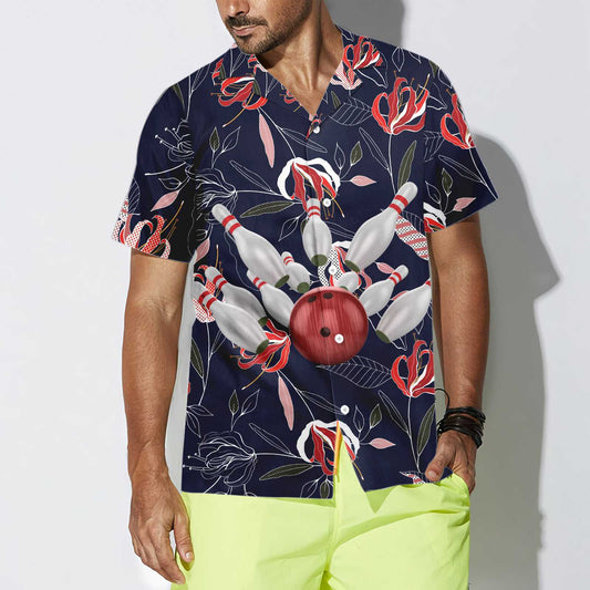 Bowling Colorful Flowers Hawaiian Shirt, Floral Bowling Shirt, Best Gift For Bowling Players, Friend, Family