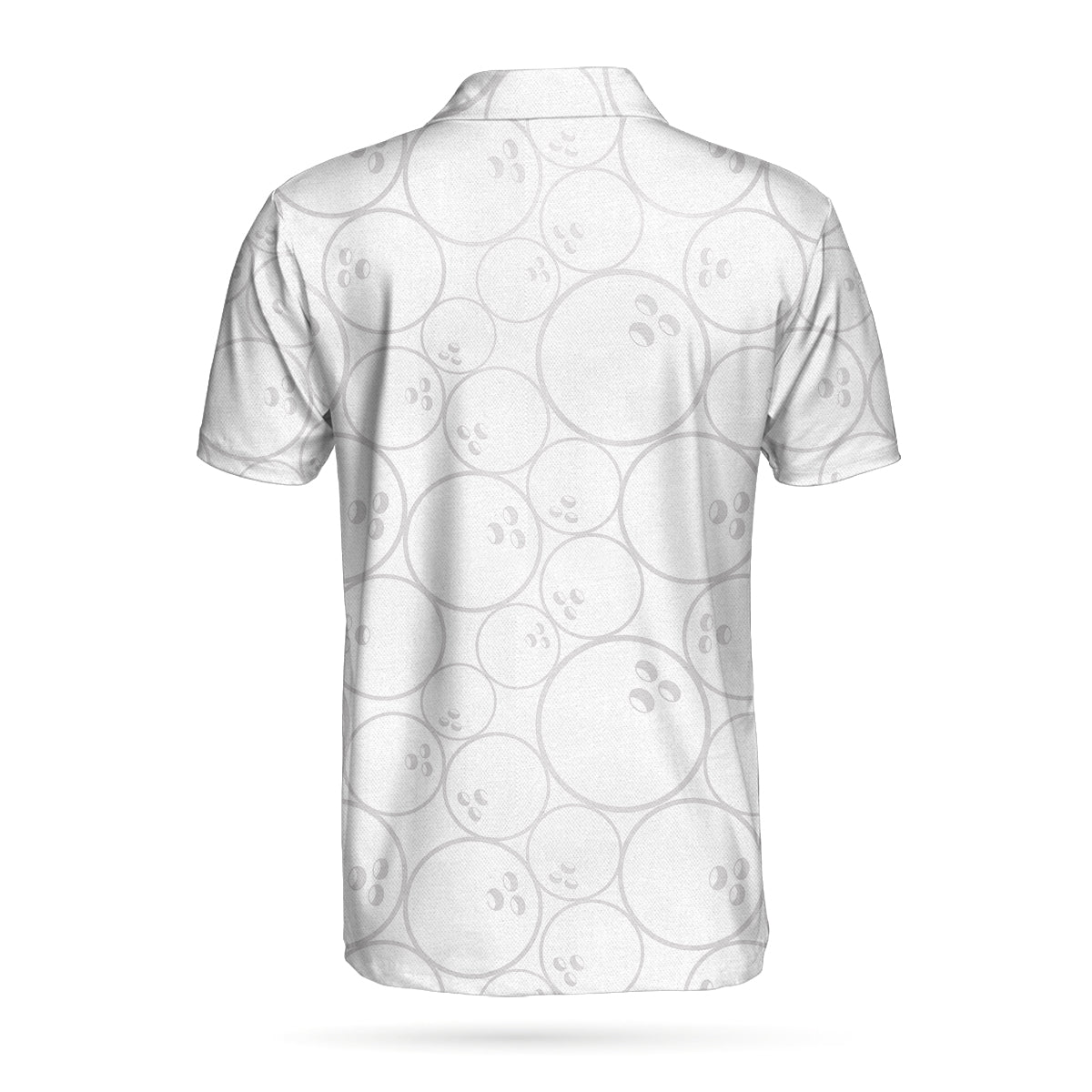 Bowling Men Polo Shirt - White And Golden Pattern Polo Shirt, Bowling Ball Pattern Polo Shirt, Best Bowling Shirt For Men - Perfect Gift For Friend, Family, Bowling Lovers