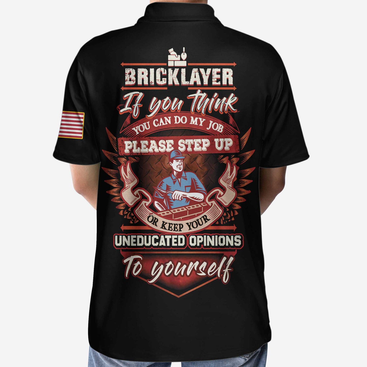 Bricklayer Proud Skull Short Sleeve Polo Shirt, If You Think You Can Do My Job Polo Shirt, Bricklayer Shirt For Men, Gift for Men, Best Golf Gift Idea For Golfers