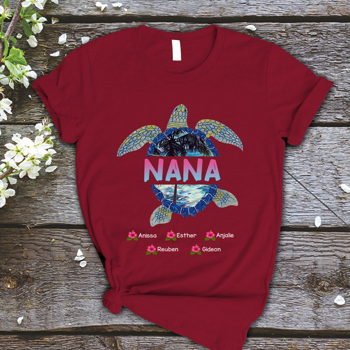 Nana and Kids Custom Name T-shirt, Nana Turtle,Turtle Lovers Gift for Mama Mother Grandma Personalized Shirt - Perfect Gift For Gigi, Nana, Mimi, Grandma