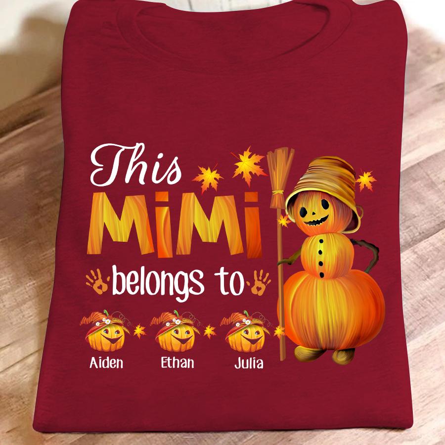 Mimi and Kids Custom Name T-shirt, This Mimi Belongs To Personalized Shirt - Perfect Gift For Gigi, Nana, Mimi, Grandma