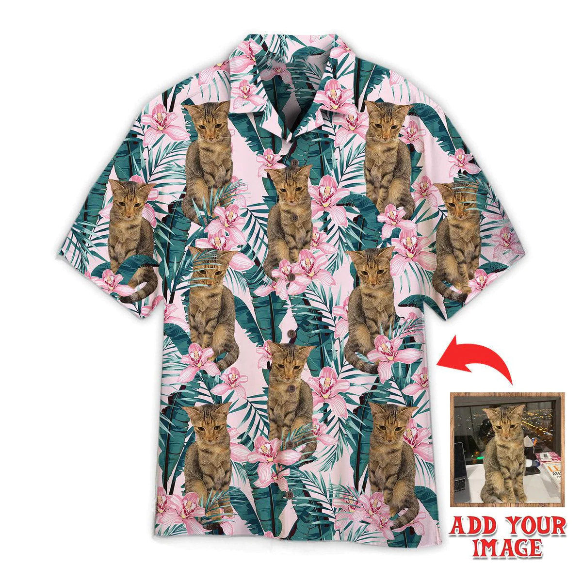 Personalized Hawaiian Shirts, Custom Photo Gifts, Cats And Queen Of Flower Custom Hawaiian Shirt