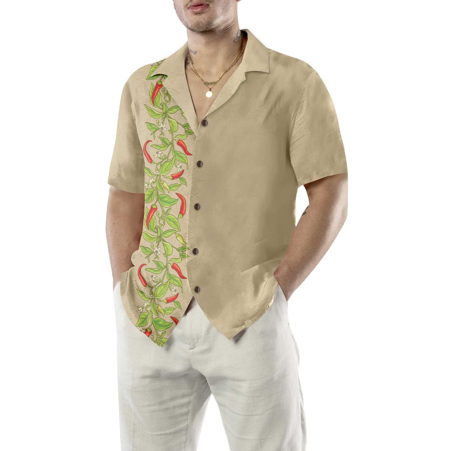 Cayenne Pepper Branches Hawaiian Shirt, Funny Red Pepper Shirt For Men, Red Hot Chilli Shirt, Best Gift For Husband, Wife, Boyfriend, Girlfriend, Friend, Family