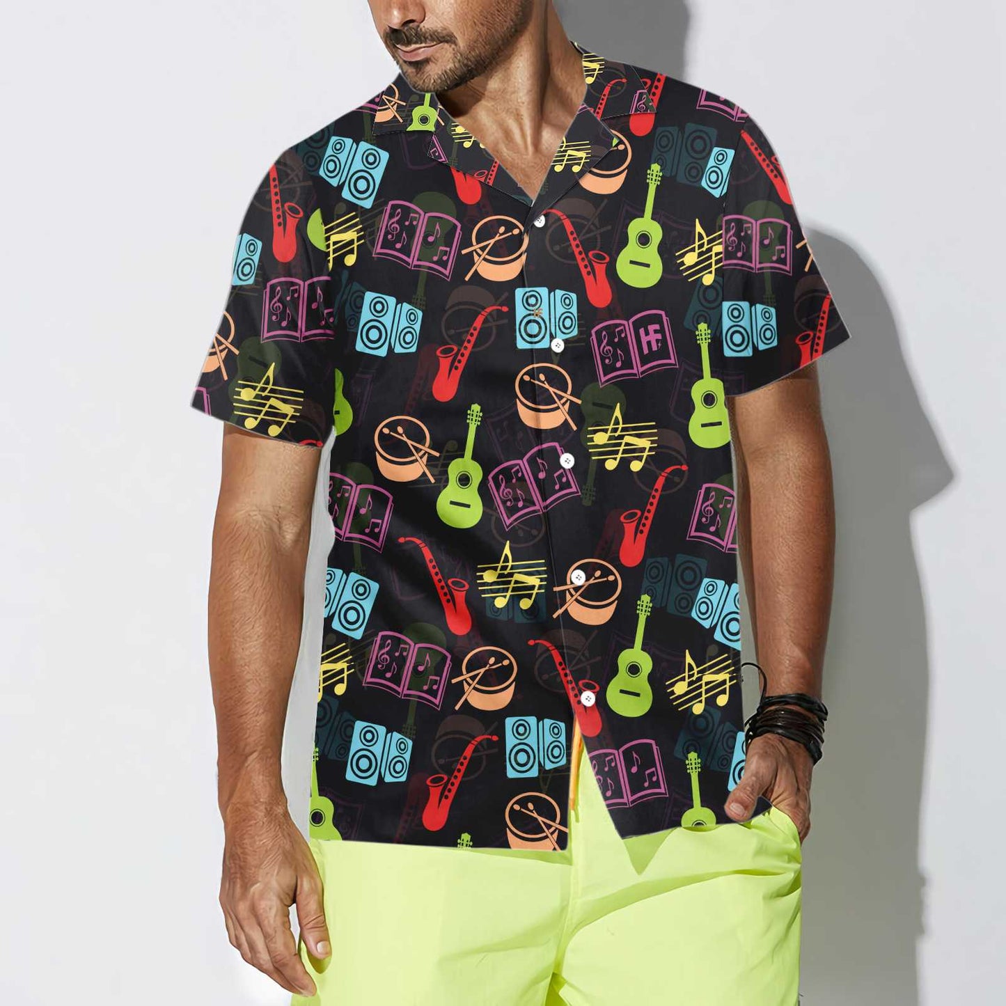 Change The World Teach Music Teacher Hawaiian Shirt, Musical Instruments Pattern Shirt, Best Music Teacher Gift, Best Gift For lover, Friend, Family