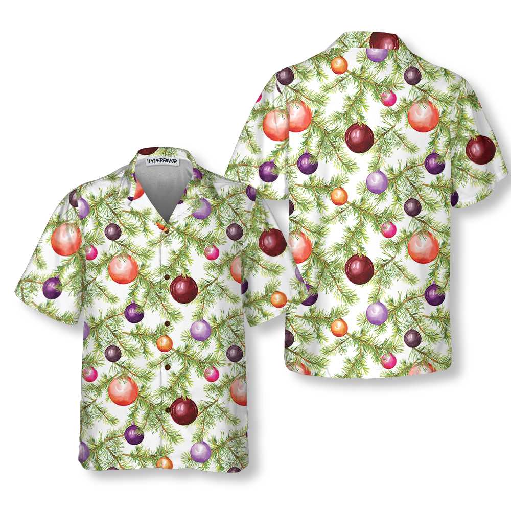 Christmas Baubles And Fir Tree Twigs Hawaiian Shirt, Funny Christmas Tree Shirt, Best Xmas Gift Idea, Best Gift For Christmas, Friend, Family