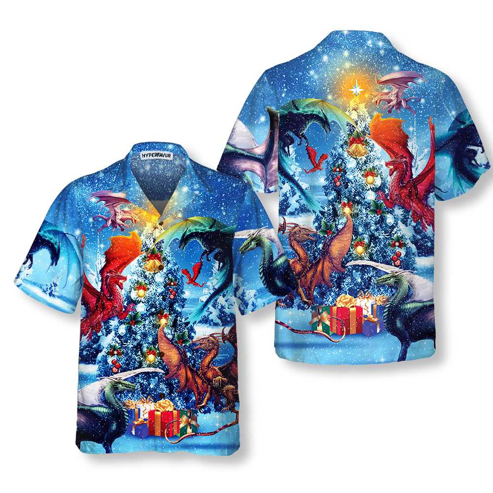 Christmas Dragons Reunion Christmas Hawaiian Shirt, Festive Dragon Hawaiian Shirt For Men, Best Christmas Gift For lover, Friend, Family