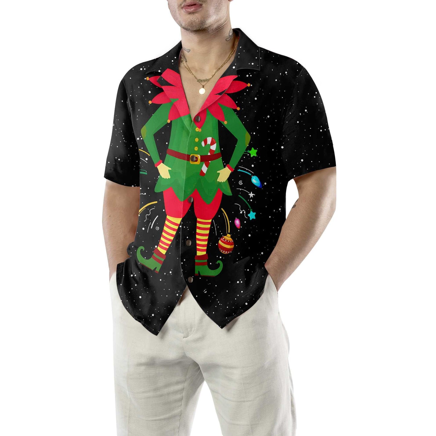 Christmas Elf Costume Hawaiian Shirt, Funny Elf Christmas Shirt, Best Christmas Gift Idea, Best Christmas Gift For lover, Friend, Family