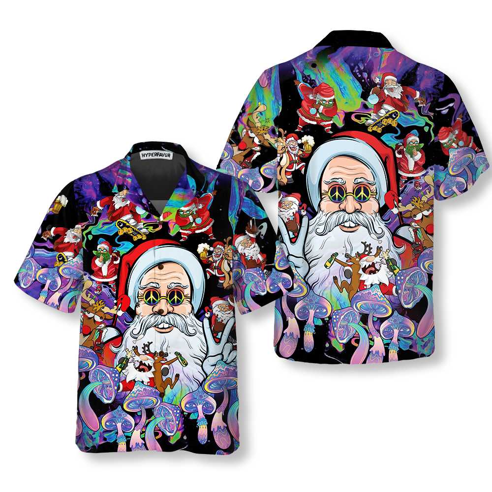 Christmas Hippie Santa Claus Hawaiian Shirt, Santa Christmas Shirt, Best Gift For Christmas, Best Christmas Gift For lover, Friend, Family