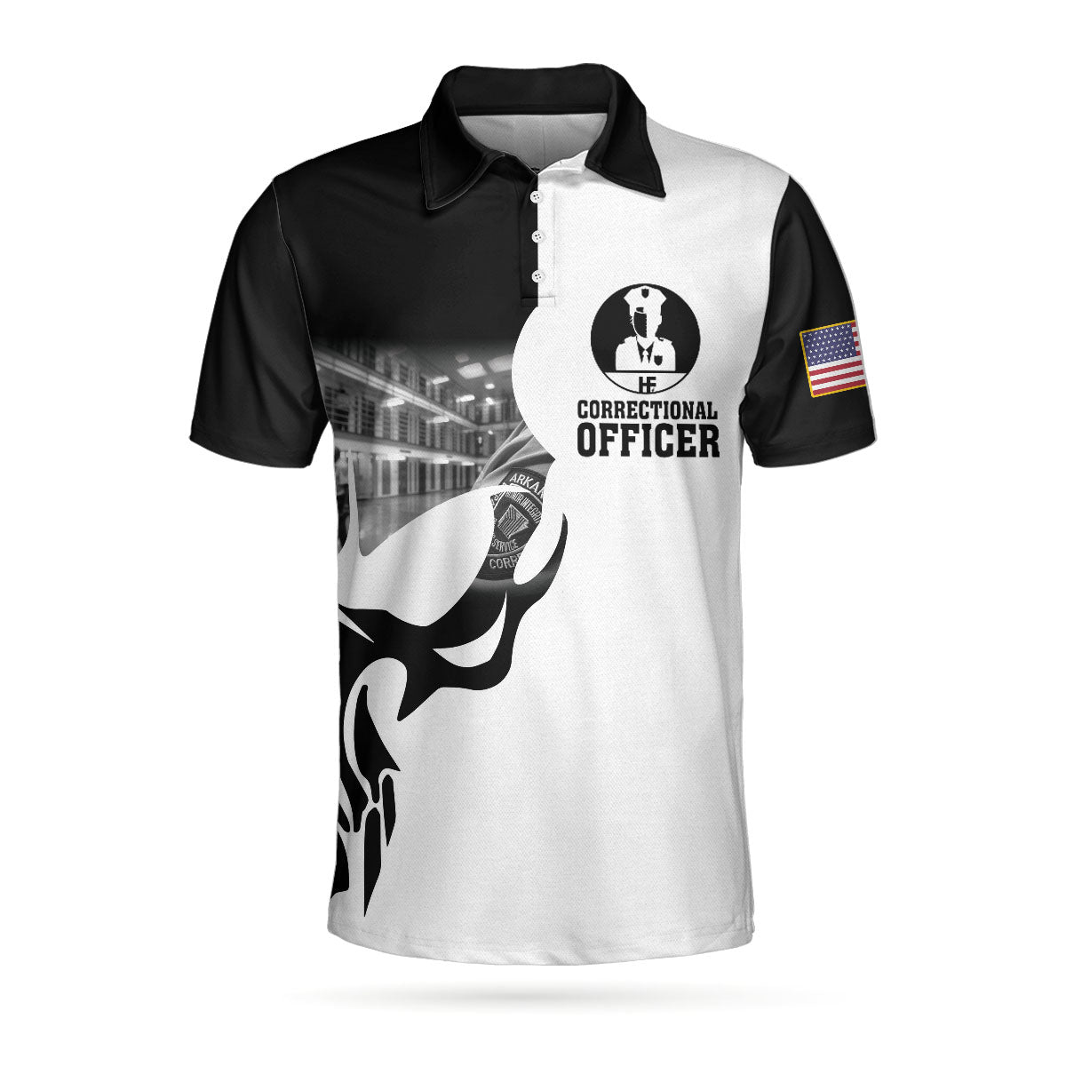 Correctional Officer Proud Skull Short Sleeve Polo Shirt, If You Think You Can Do My Job Shirt, Officer Shirt For Men